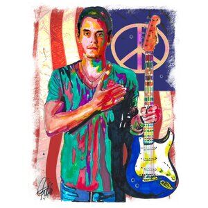 John Mayer Gultar Blues Rock Music Poster Print Wall Art 18x24